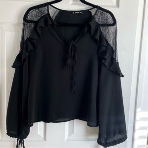 Shein  black lace blouse size small